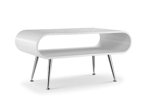 JF721 Auckland Coffee Table White & Chrome - PRE ORDER FOR DELIVERY IN MAY