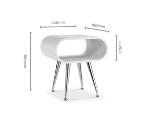 JF722 Auckland Side Table White & Chrome