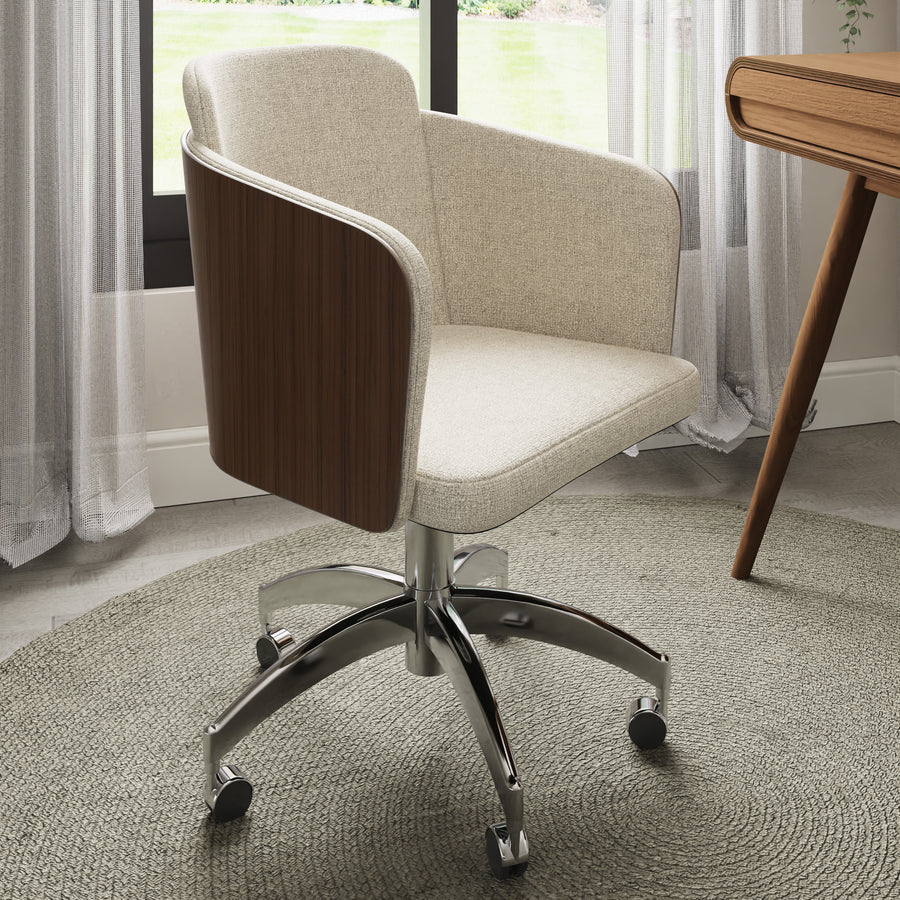 PC812 Fabric Office Chair Walnut