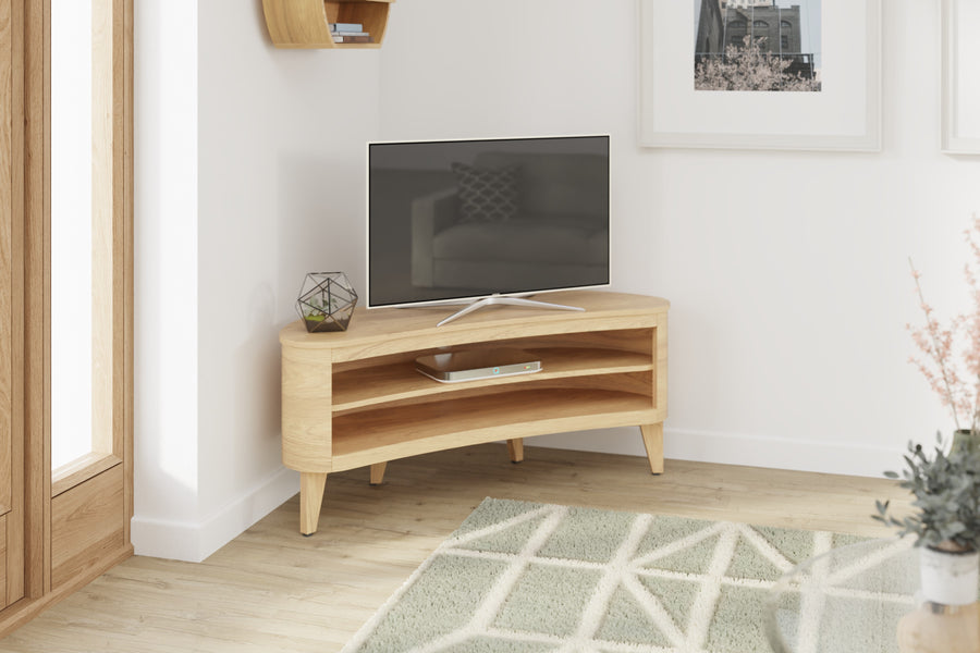 JF709 - San Francisco TV Stand Oak - PRE ORDER FOR DELIVERY IN JUNE