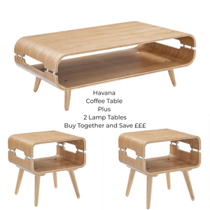 Havana Oak Coffee Table Plus 2 Lamp Tables Set