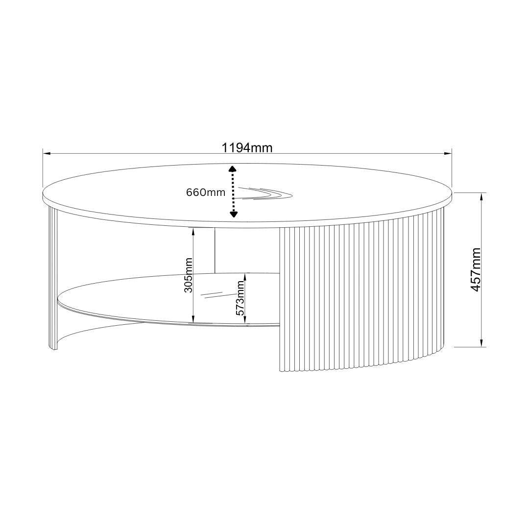 Roma Oak Fluted Coffee Table