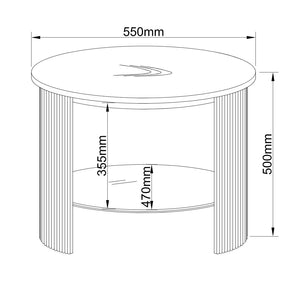 Roma Oak Fluted Side Table