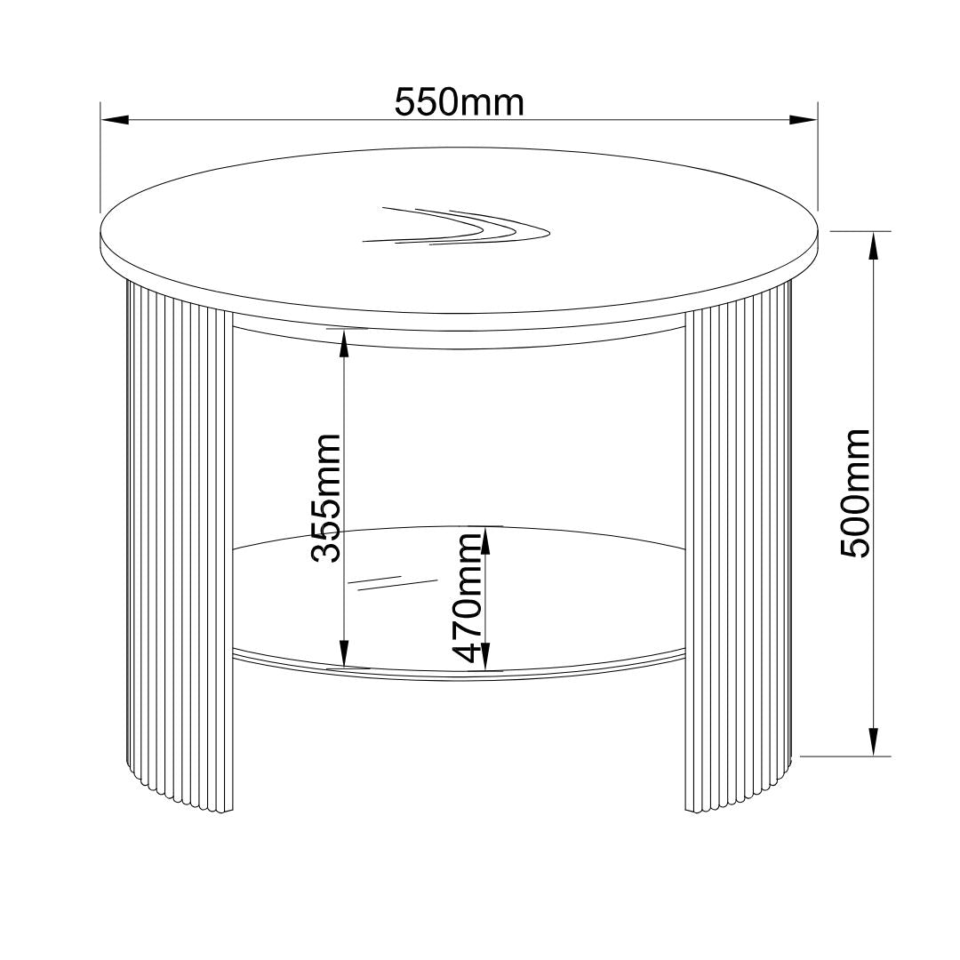 Roma Walnut Fluted Side Table