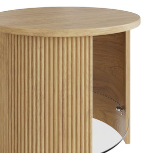 Roma Oak Fluted Side Table