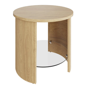Roma Oak Fluted Side Table