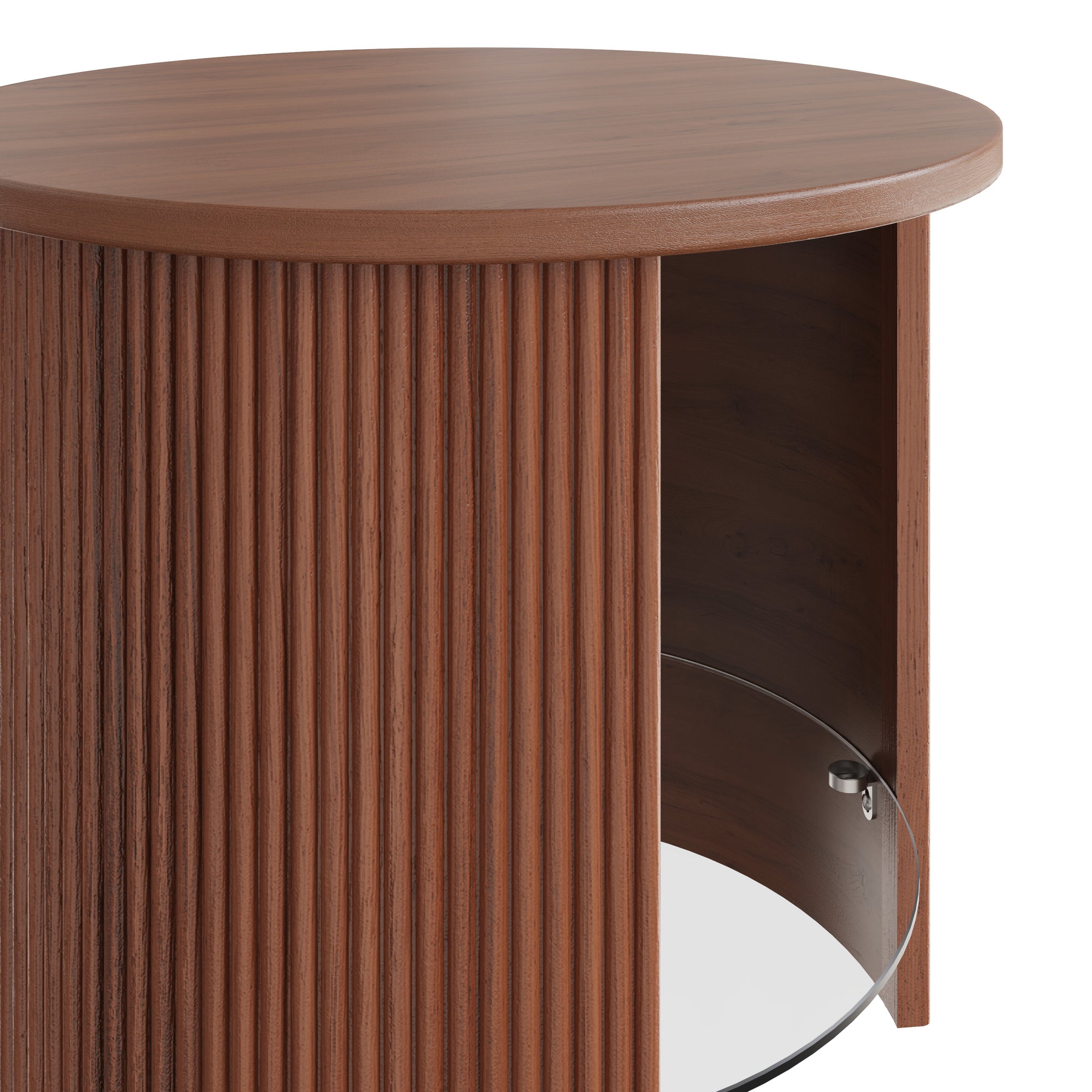 Roma Walnut Fluted Side Table