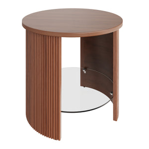 Roma Walnut Fluted Side Table