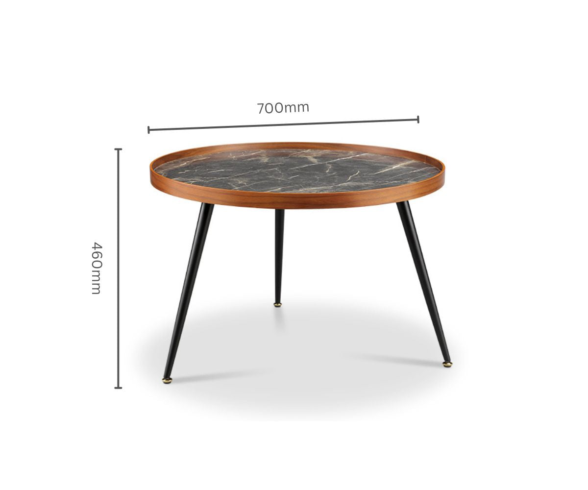 Siena Walnut & Black Marble Coffee Table