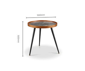 JF329 Siena Side Table Walnut & Black Marble - PRE ORDER FOR DELIVERY IN MAY