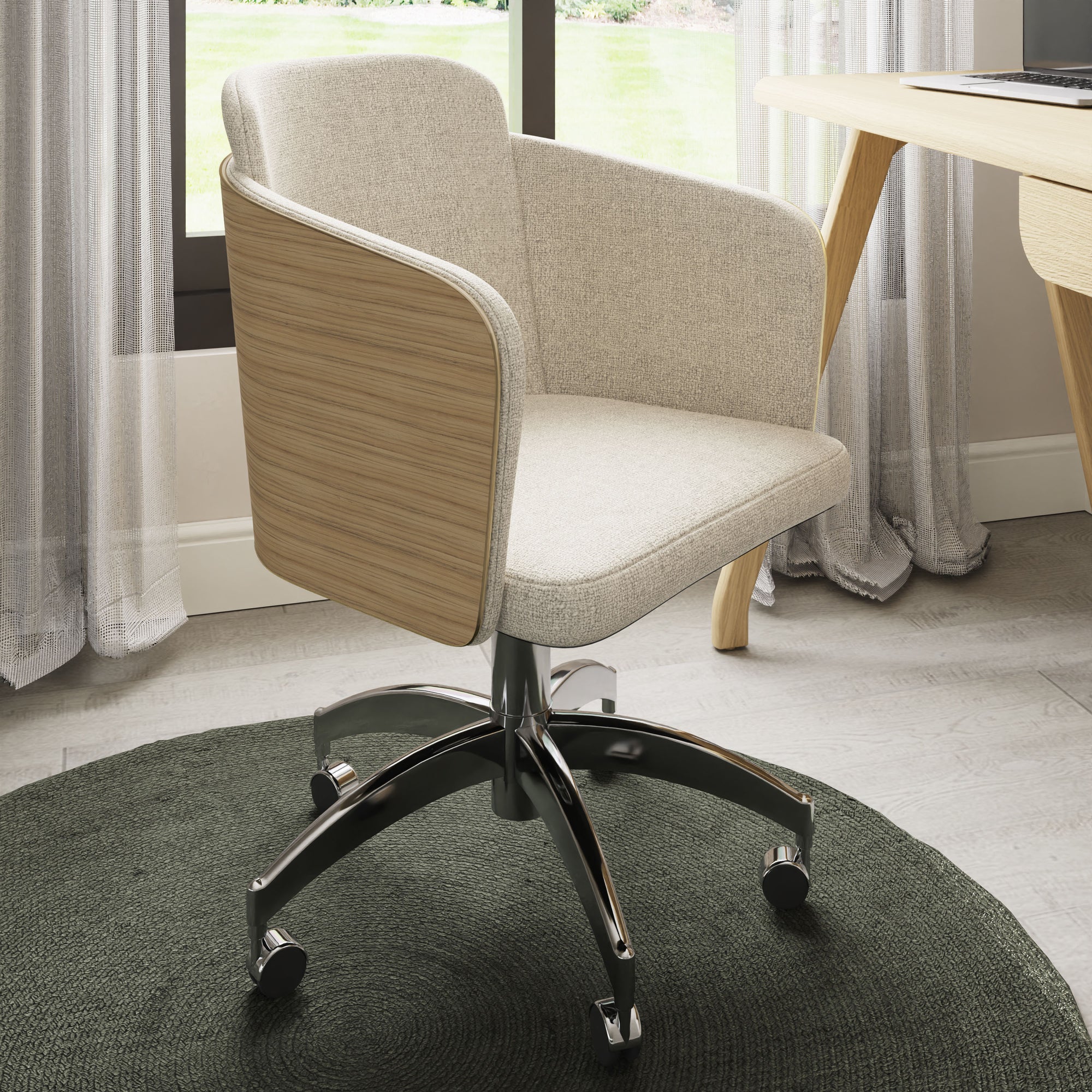 San Francisco Oak Fabric Office Chair