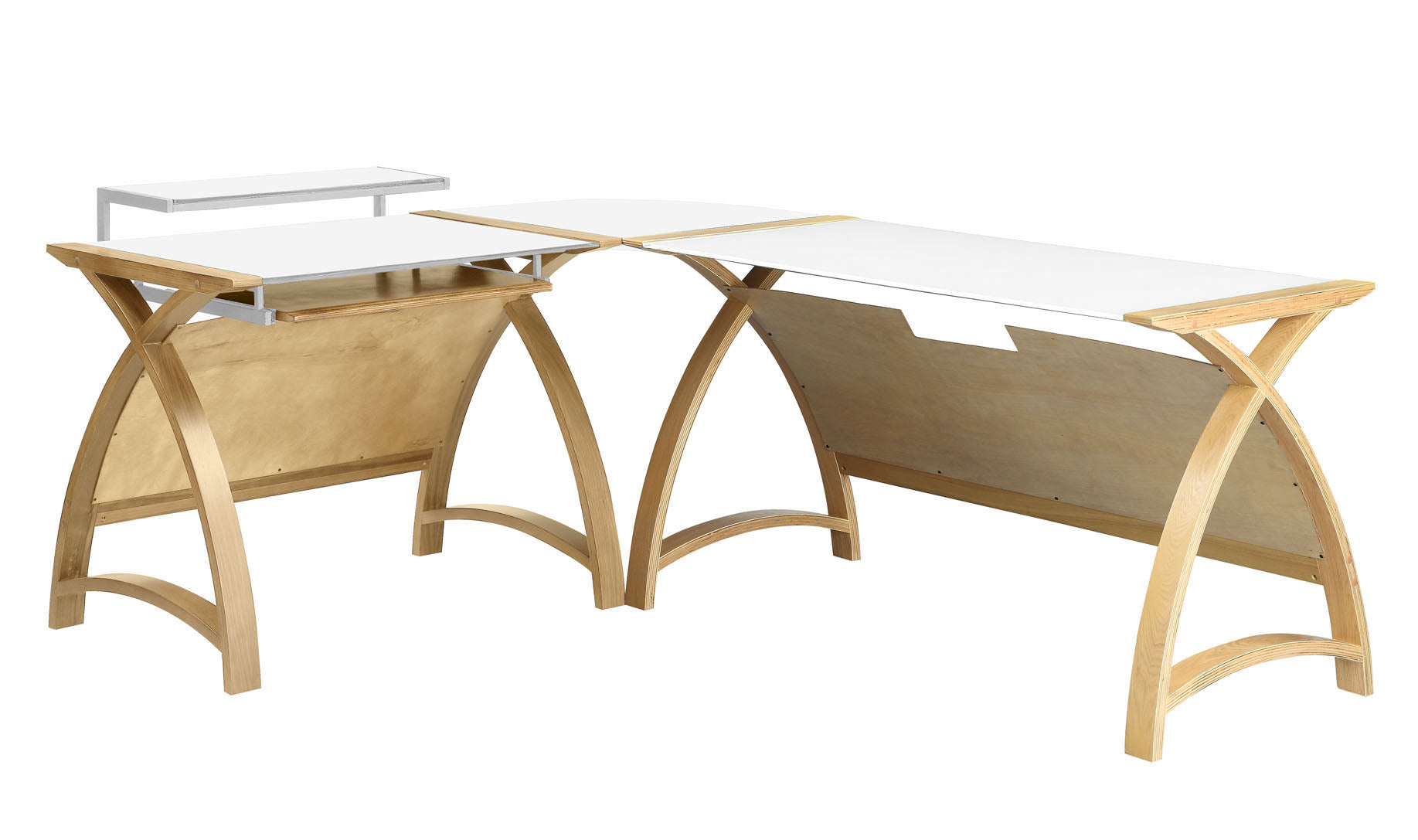 Helsinki Corner Set Oak - 900mm Desk & 1300mm Table