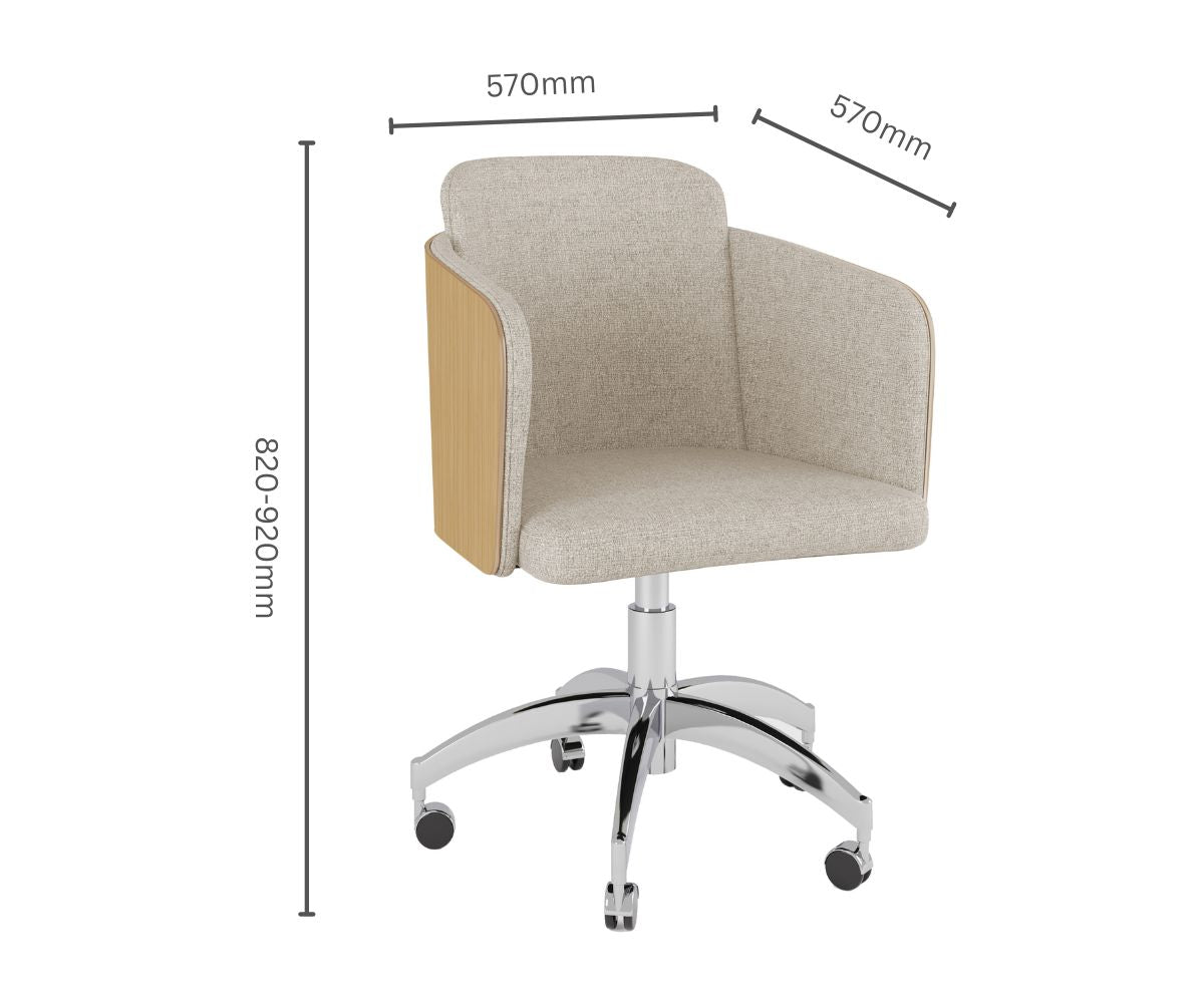 San Francisco Oak Fabric Office Chair