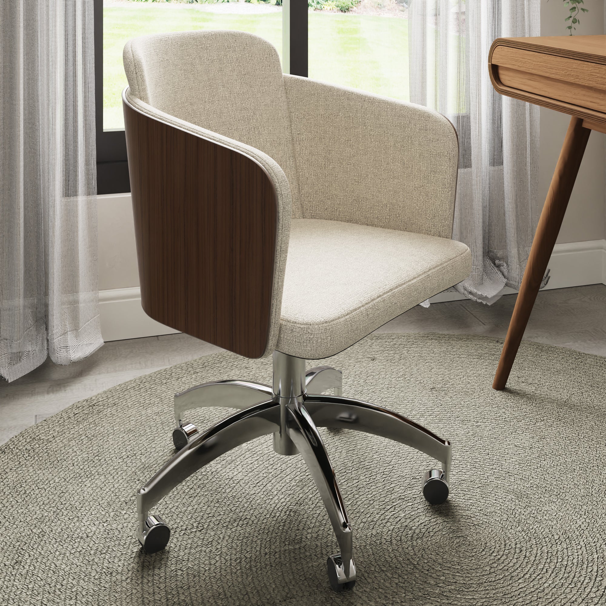 San Francisco Walnut Fabric Office Chair