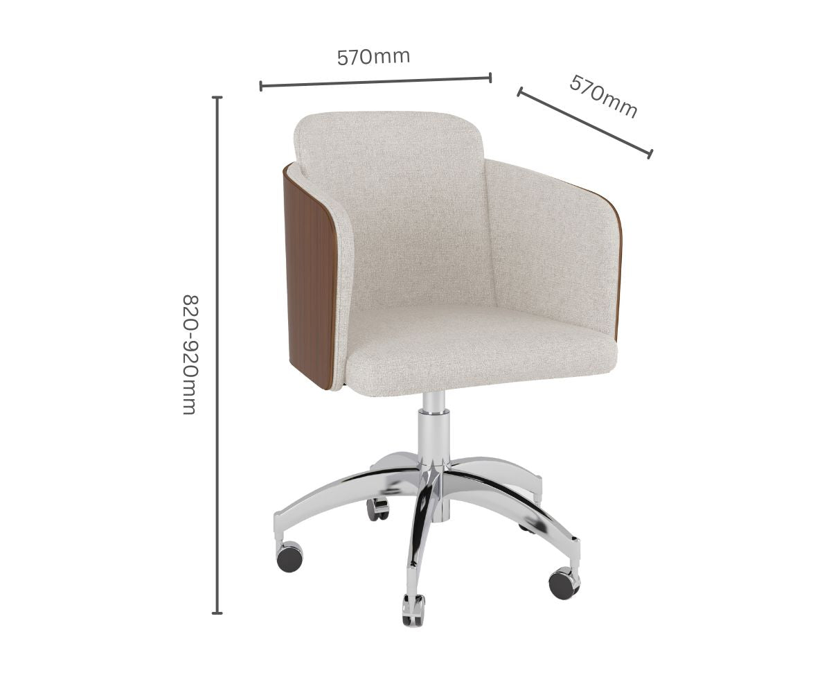 San Francisco Walnut Fabric Office Chair