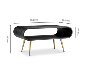 Auckland Black & Brass Coffee Table - Jual Furnishings