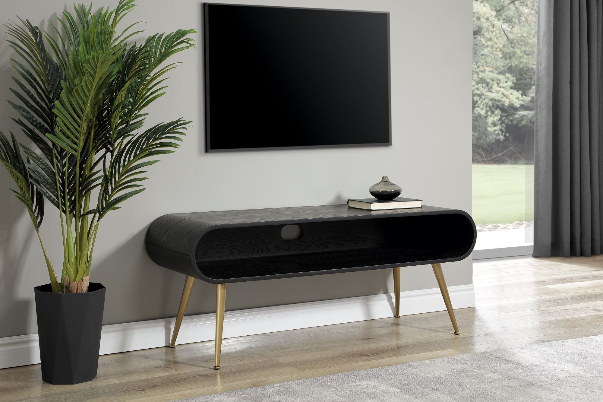 Auckland Black & Brass TV Stand - Jual Furnishings