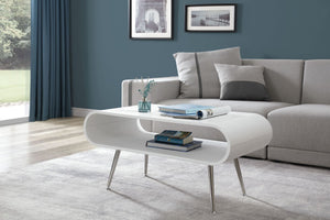 Auckland White & Chrome Coffee Table - Jual Furnishings