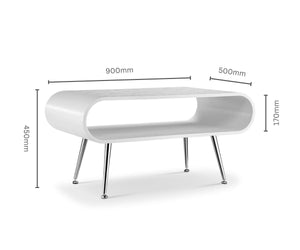 Auckland White & Chrome Coffee Table - Jual Furnishings