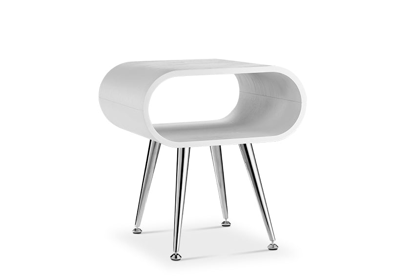 Auckland White & Chrome Side Table - Jual Furnishings