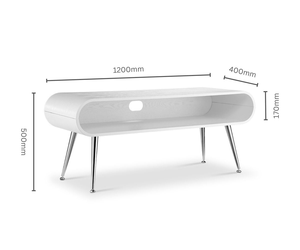 Auckland White & Chrome TV Stand - Jual Furnishings