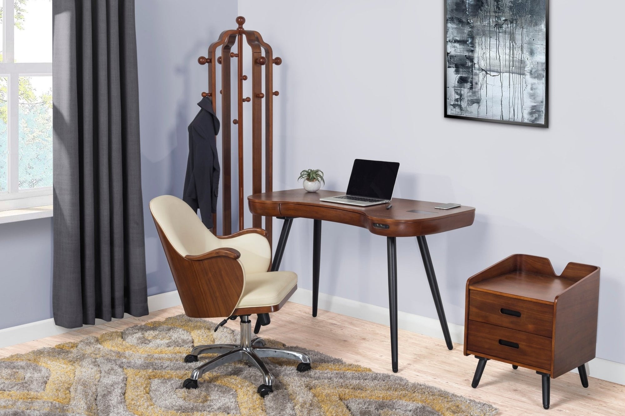 Florence Walnut Coat Stand - Jual Furnishings