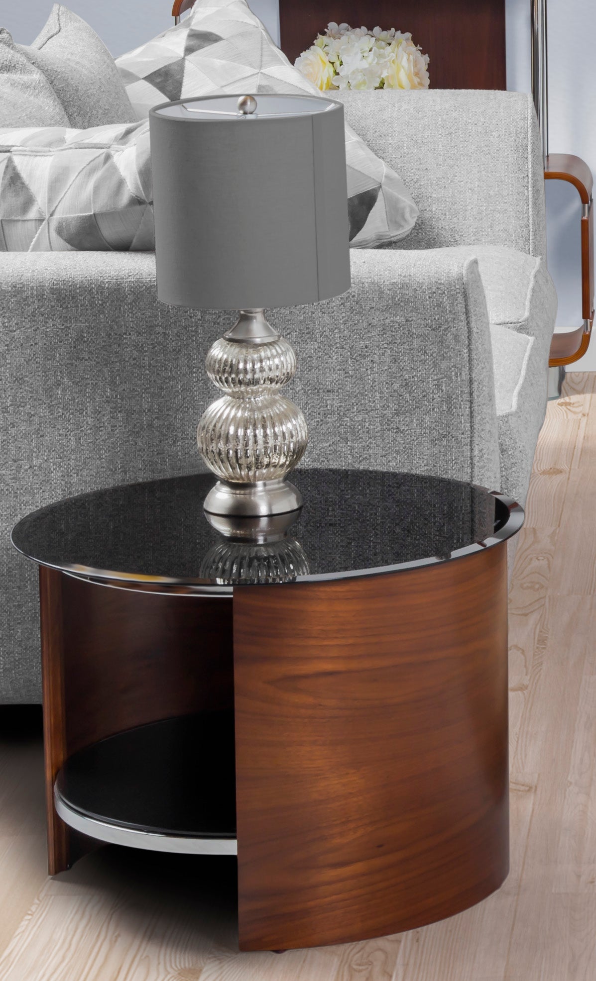 Florence Walnut Side Table - Jual Furnishings