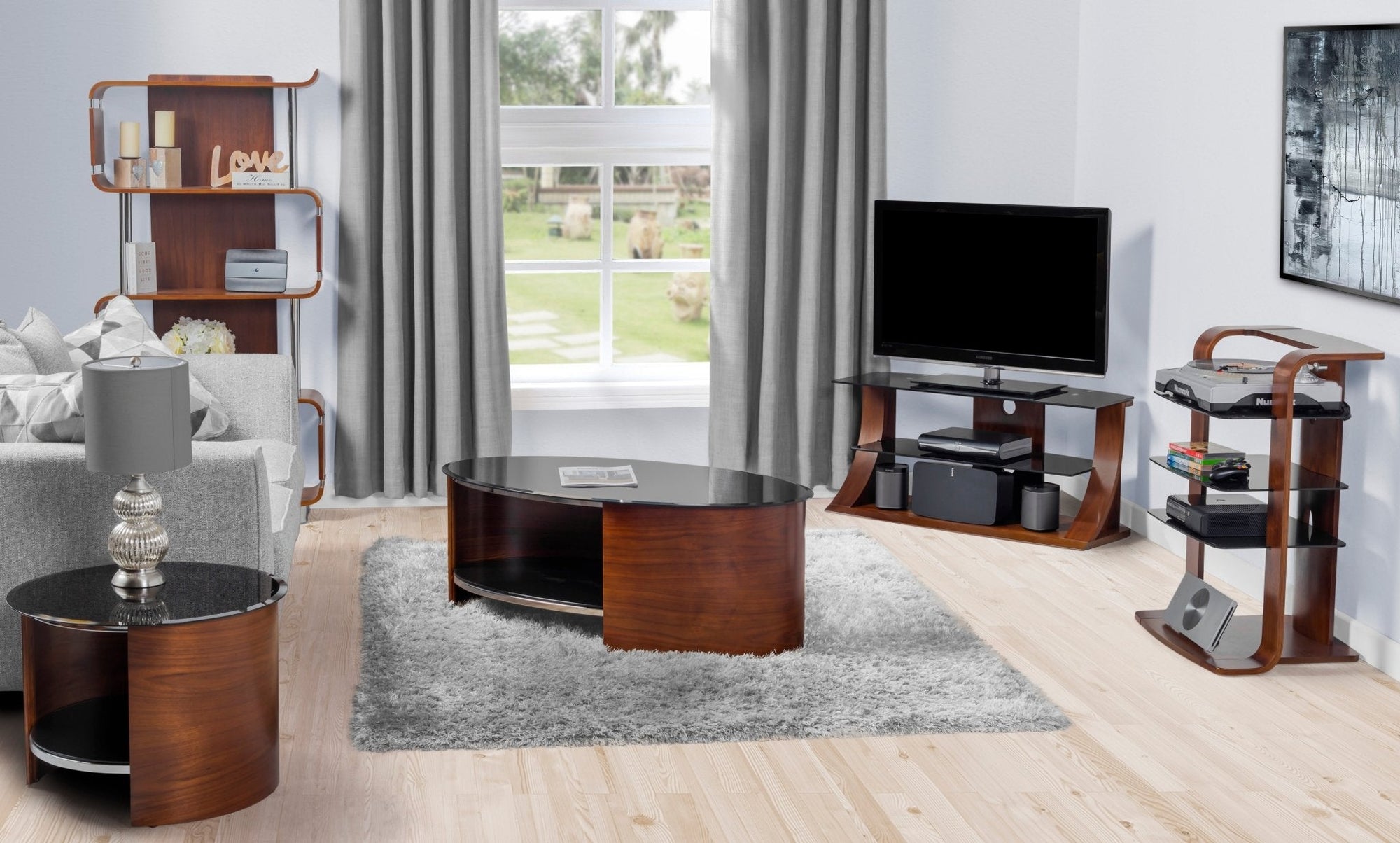 Florence Walnut Side Table - Jual Furnishings