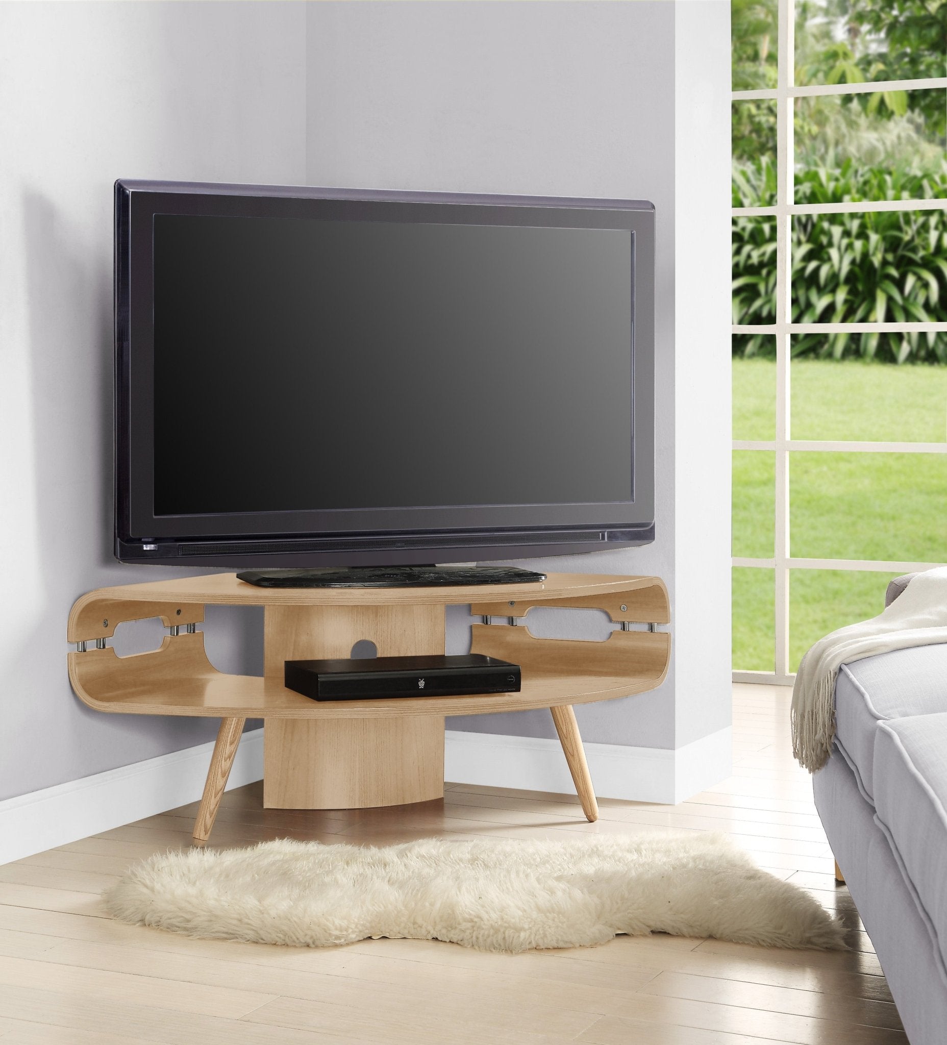 Havana Oak Corner TV Stand - Jual Furnishings