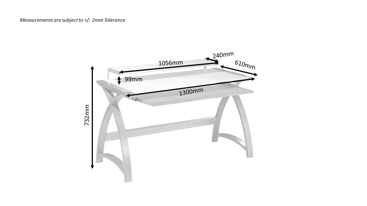 Helsinki Grey 1300mm Wide Desk - Jual Furnishings