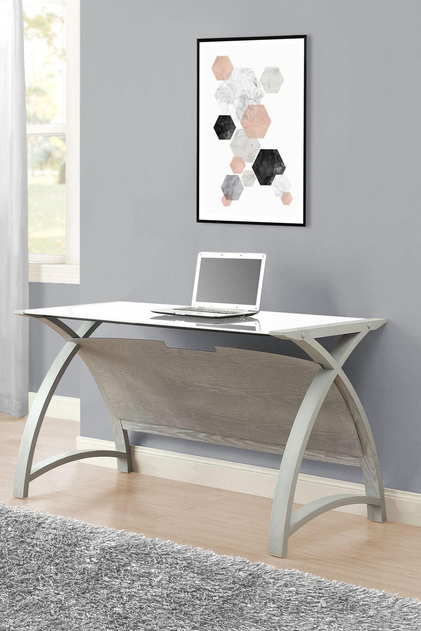 Helsinki Grey 1300mm Wide Laptop Desk - Jual Furnishings