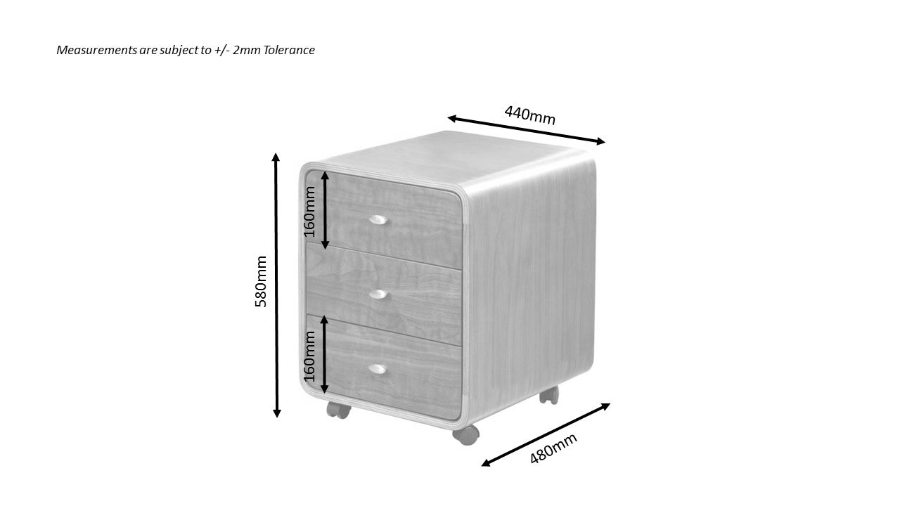 Helsinki Grey 3 Drawer Pedestal - Jual Furnishings