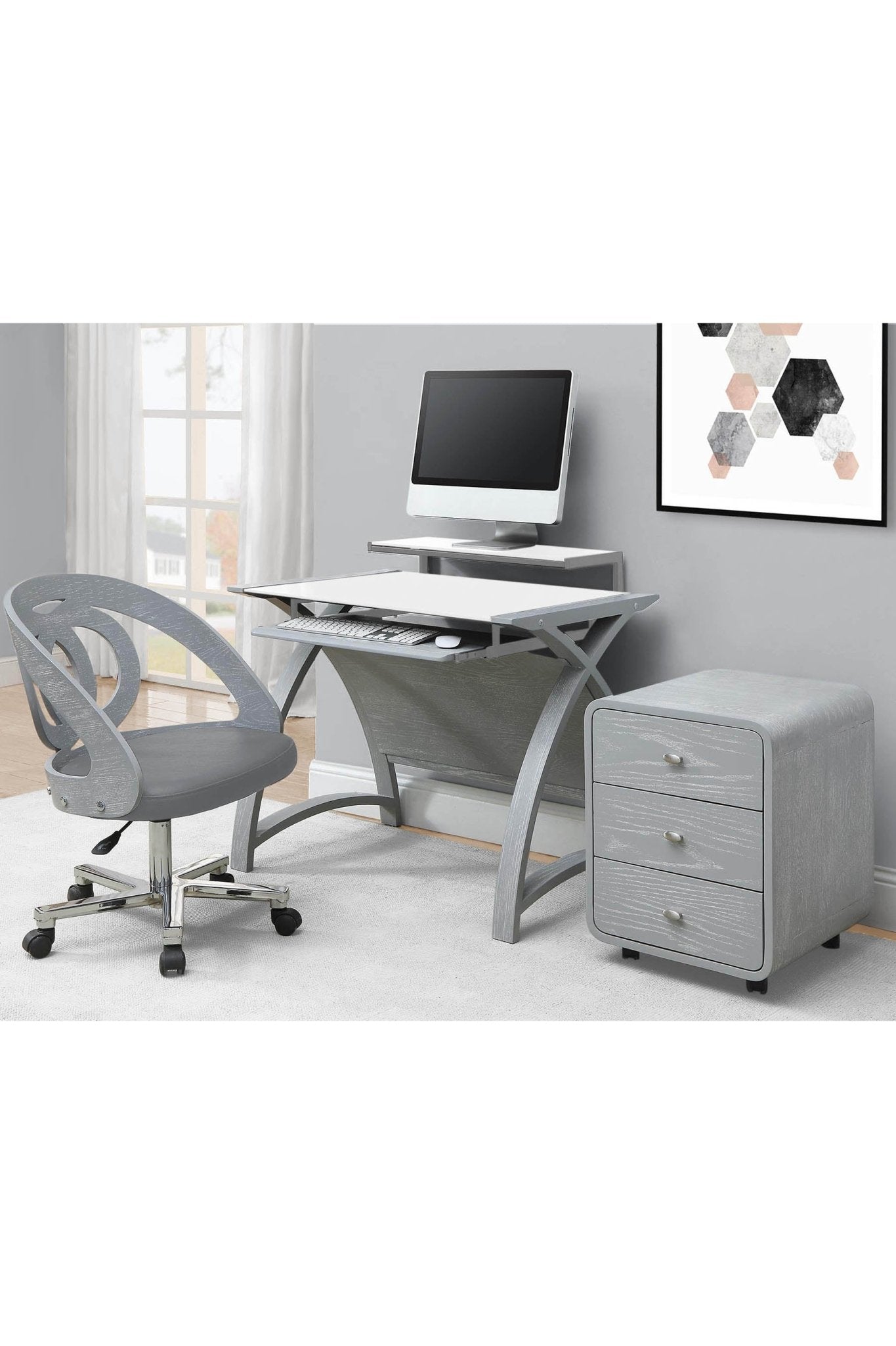 Helsinki Grey 900mm Desk - Jual Furnishings