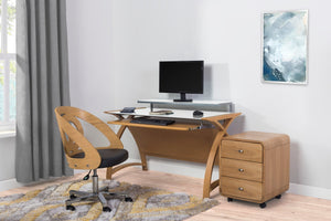 Helsinki Oak 1300mm Wide Desk - Jual Furnishings