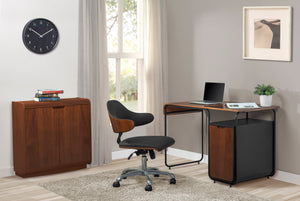 PC210 Swivel Office Chair Walnut/Black - LAST CHANCE TO BUY