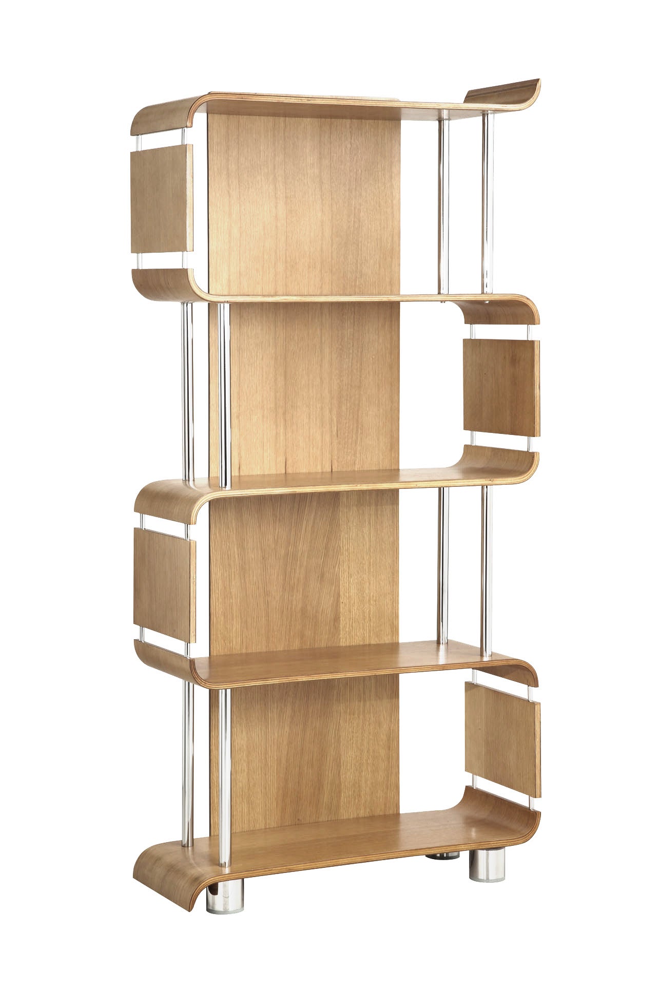 Oak Curved Bookshelf