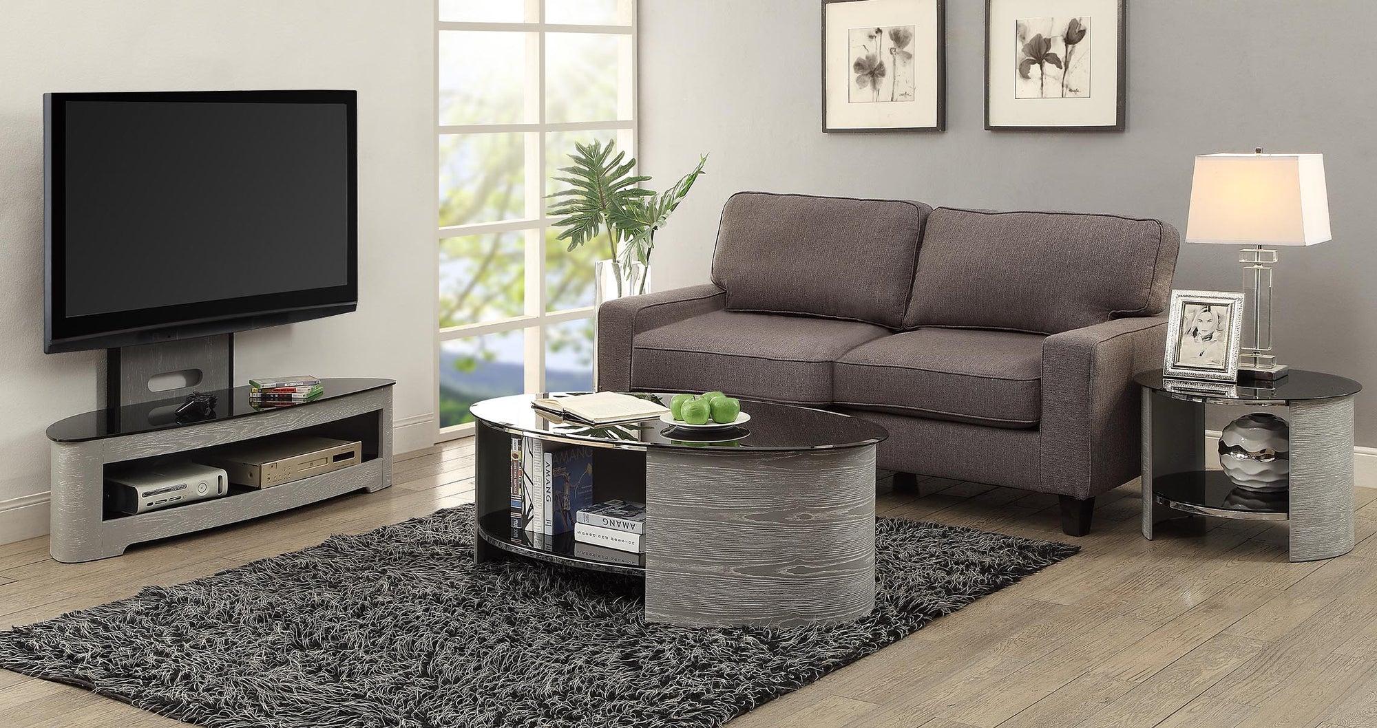 Florence Grey Cantilever TV Stand