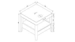 JF401 San Francisco Smart Charging Bedside/Lamp Table (White/Oak)