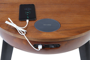 JF710 - San Francisco Speaker/Charging Side Table Walnut