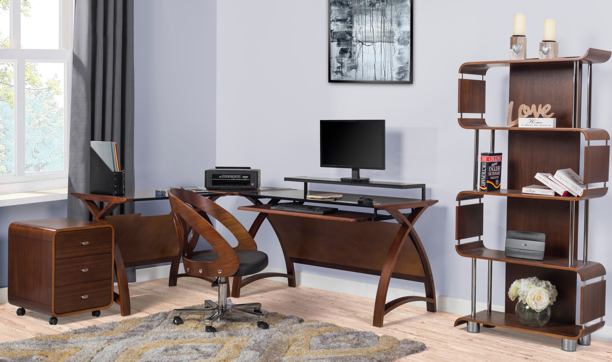 Helsinki Walnut 900mm Laptop Desk