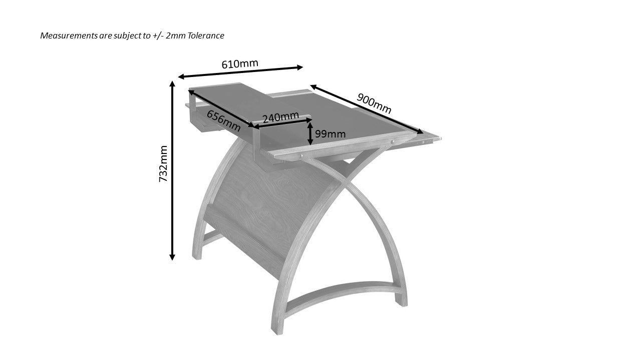 Helsinki Oak 900mm Desk
