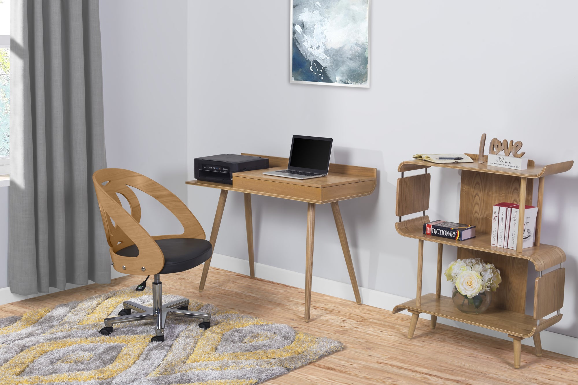 San Francisco Oak Storage/Printer Desk