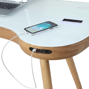PC711- San Francisco Smart Speaker/Charging Desk Oak - PRE ORDER FOR DELIVERY IN APRIL
