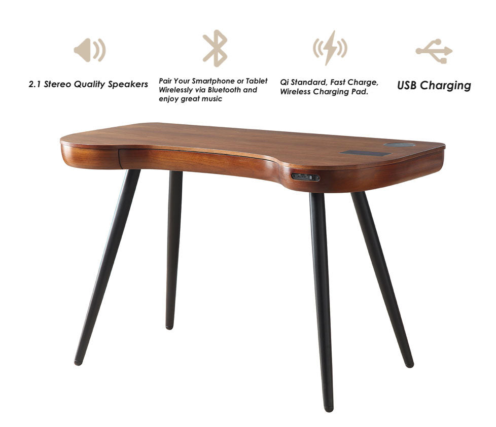 San Francisco Walnut Smart Speaker/Charging Desk