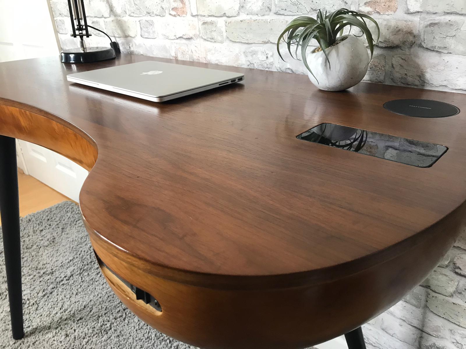 San Francisco Walnut Smart Speaker/Charging Desk