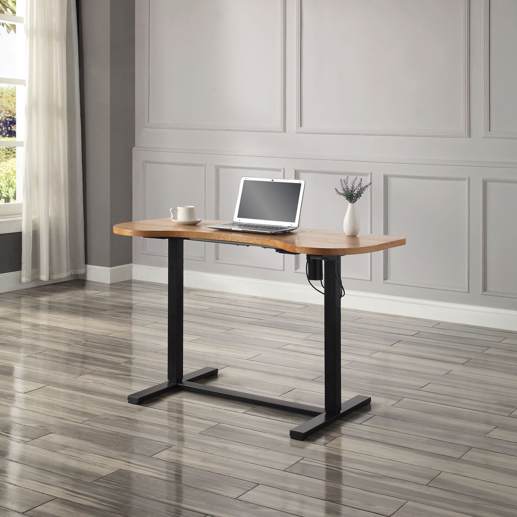 San Francisco Oak Height Adjustable Desk